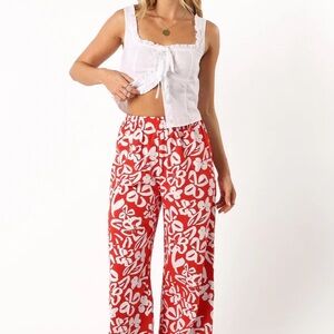 Petal & Pup Red Floral Wide Leg Pants